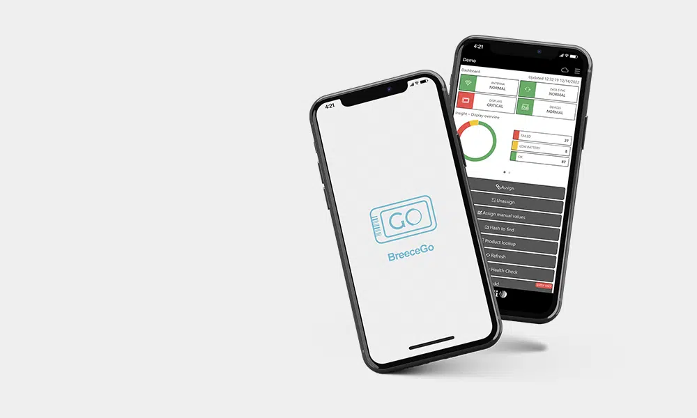 Bevar forbindelsen til din breece cloud-løsning. Breecego giver dig mulighed for at bruge din egen enhed til at administrere de elektroniske hyldeforkanter og vores perifere løsninger i butikken.