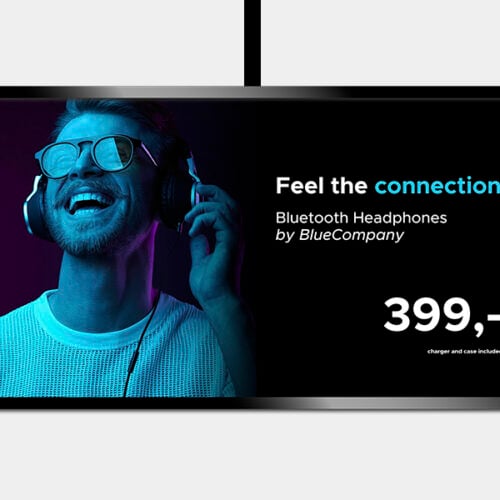 Breece ePoster er en storskærmensløsning som understøtter 4K video kvalitet, billeder med høj opløsning, logoer, diasshow, multi-produkt, animerede ikoner, mv. I kombination med video giver ePoster dig mulighed for, at øge salget ved at fremhæve produkter og priser på TV i butikken.