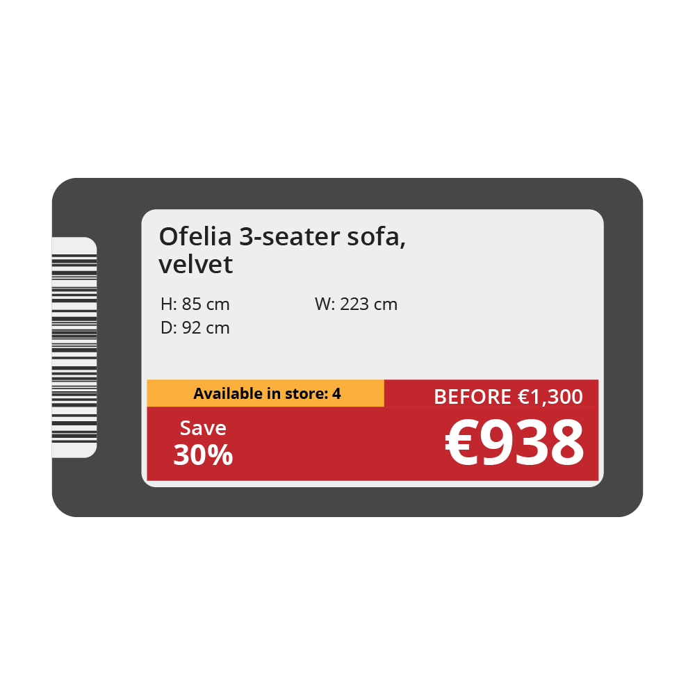 Inventeringsöversikt med elektroniska hyllkantsetiketter