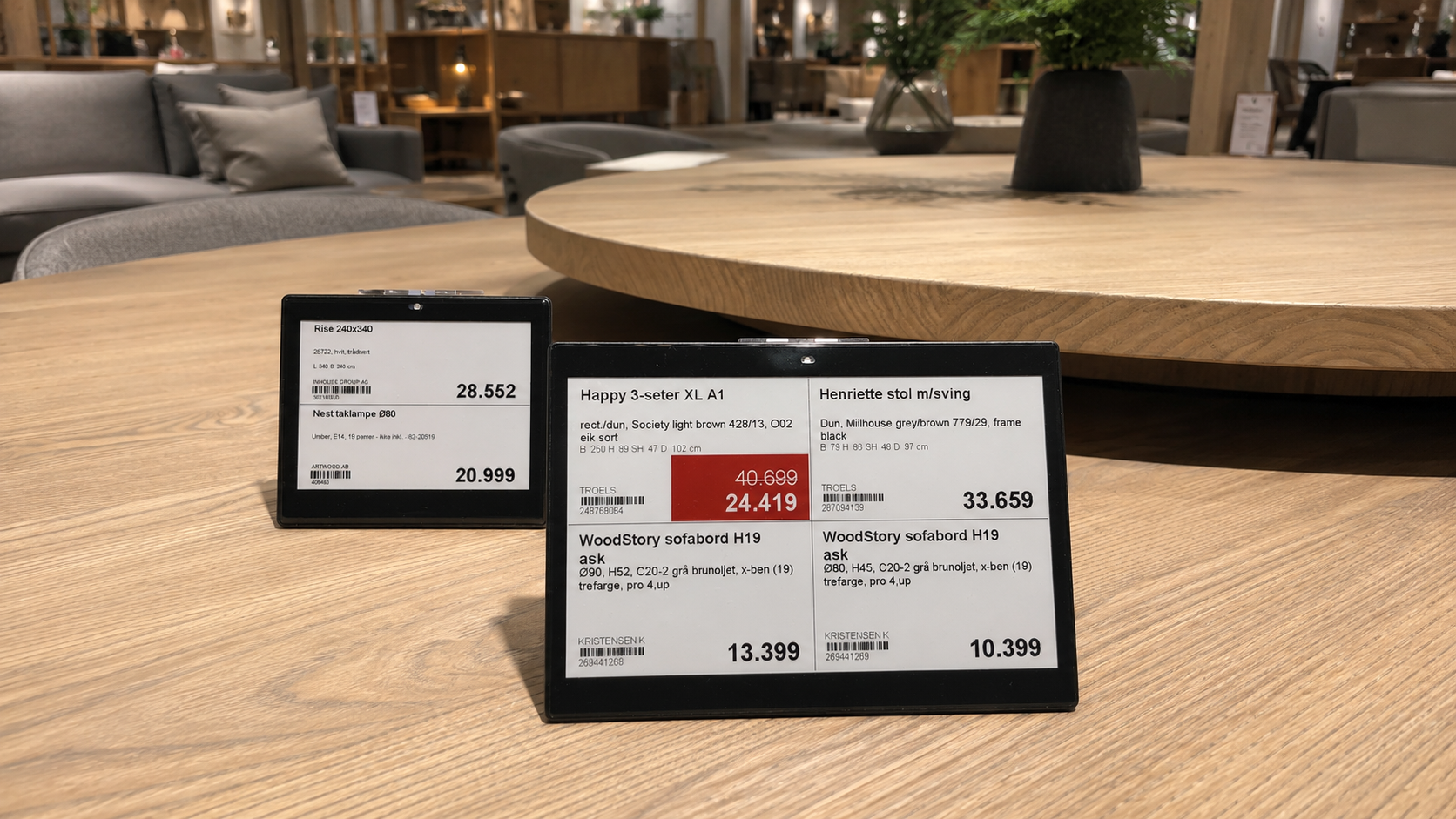 Delfi technologies supplies electronic shelf labels to møbelringen